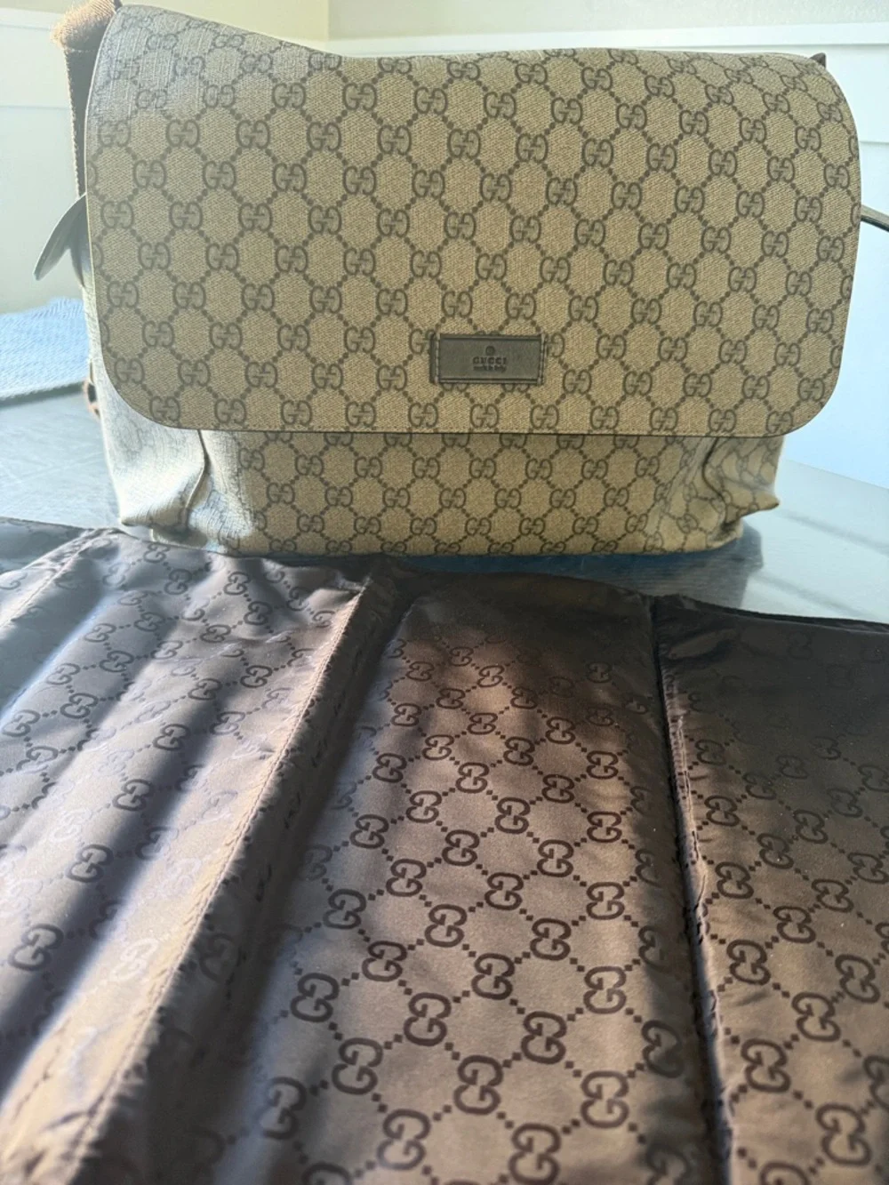 Gucci Brown Monogram Canvas Messenger Bag